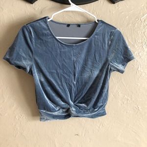 Short Sleeve Velvet Top